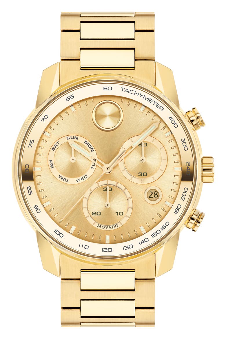 Bold Verso Chronograph Bracelet Watch, 44mm, Main, color, GOLD