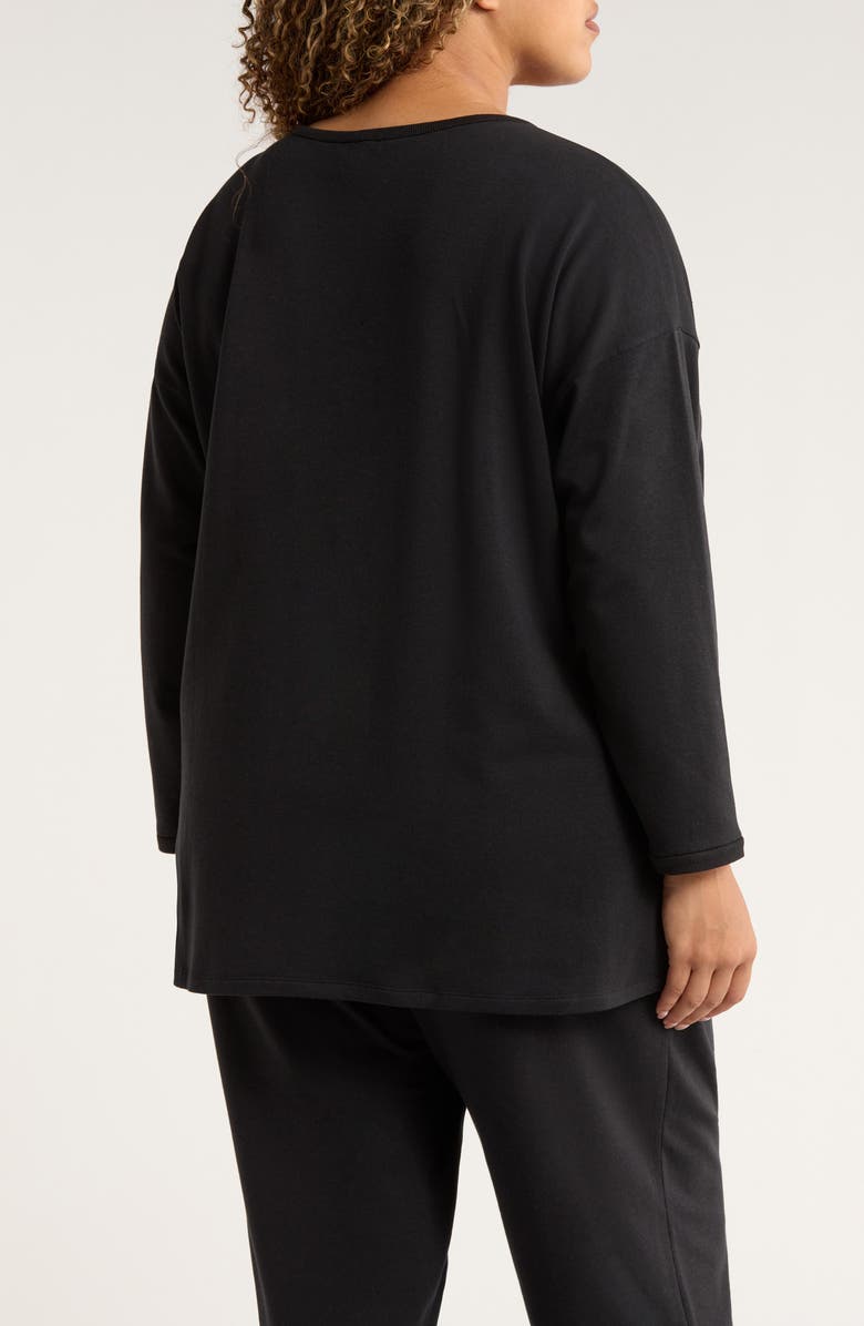 Eileen Fisher Long Sleeve Longline Top, Alternate, color, Black