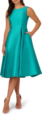 Adrianna Papell Sleeveless Mikado Fit & Flare Midi Dress