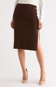 Tart Caralea Rib Knit Button Midi Skirt