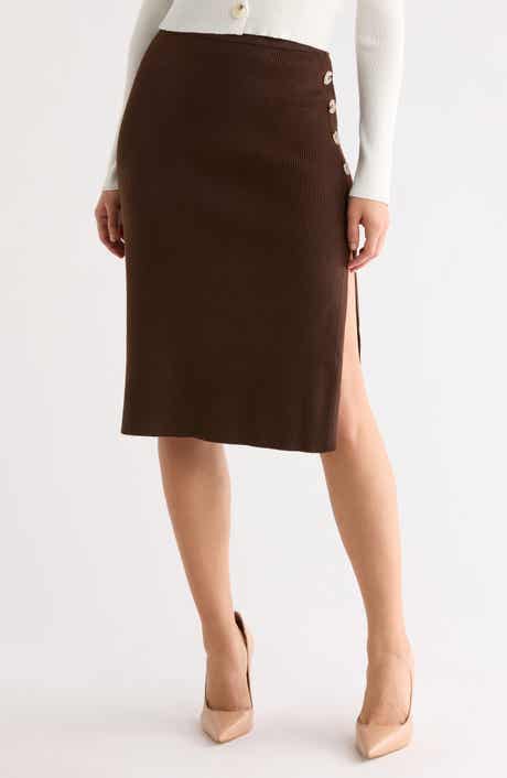 Tart Caralea Rib Knit Button Midi Skirt