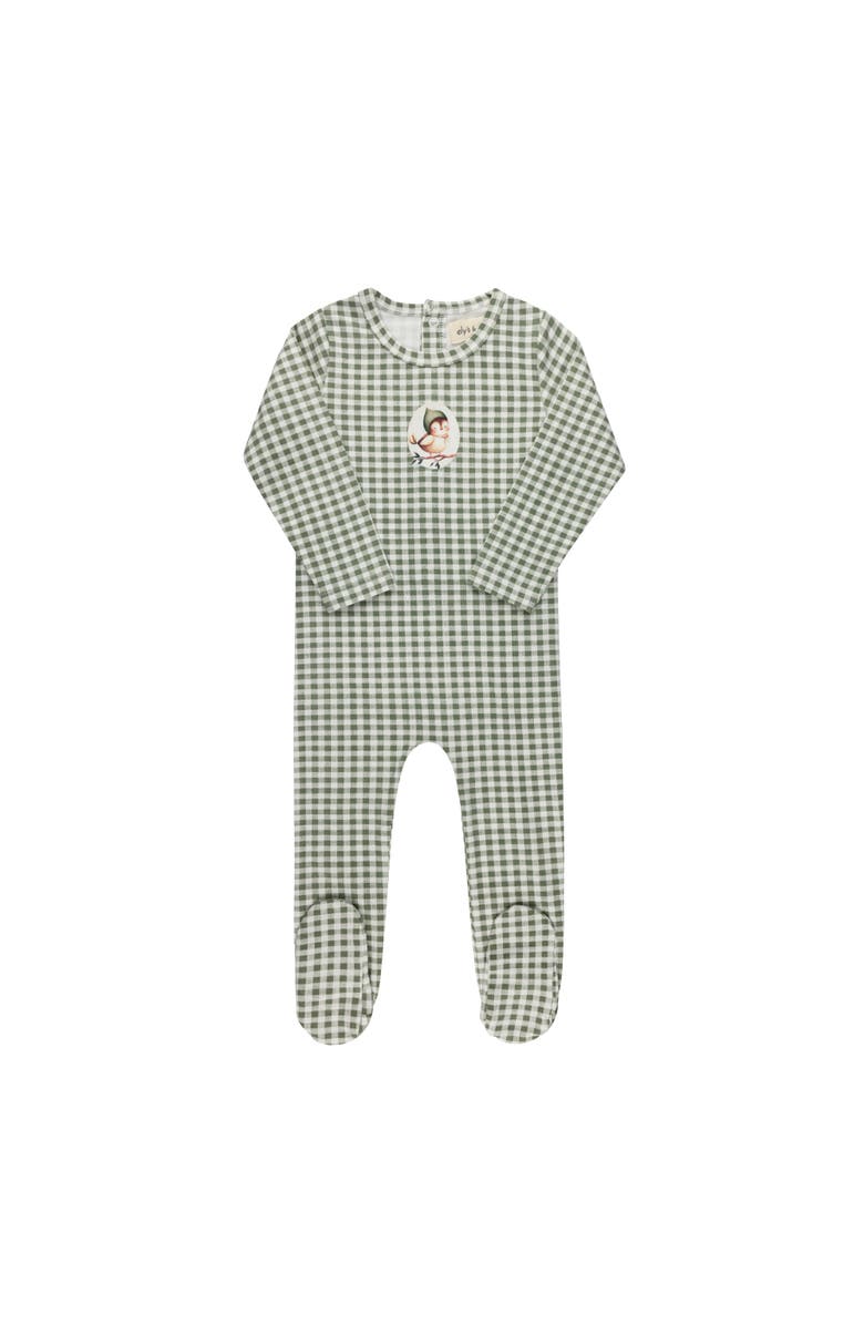 Ely's & Co. Gingham Owl Collection - Footie, Main, color, Sage