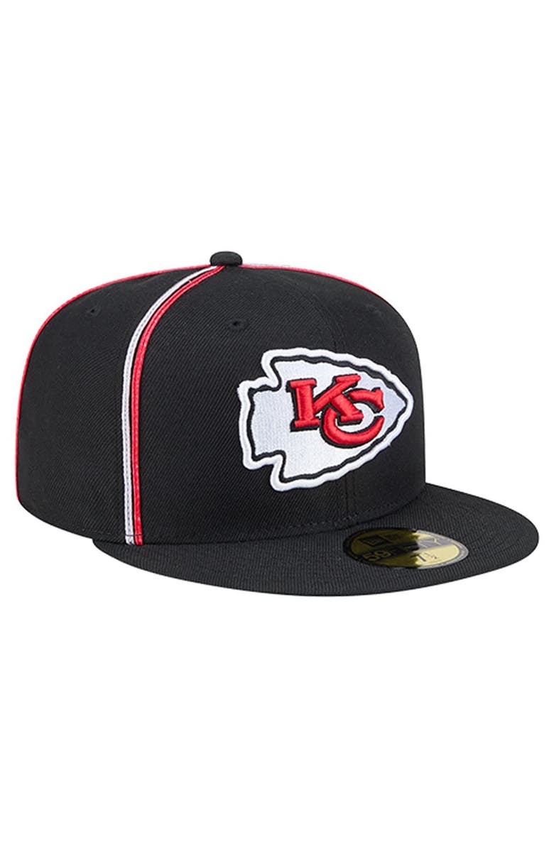 New Era Men's New Era Black Kansas City Chiefs Soutache 59FIFTY Fitted Hat, Alternate, color, Black
