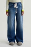 AG Adria Drawstring Low Rise Wide Leg Jeans