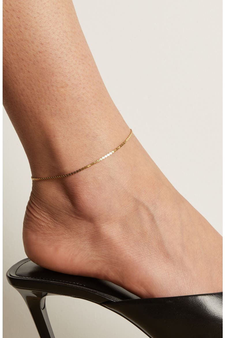 Wave Chain Anklet, Alternate, color, Yellow