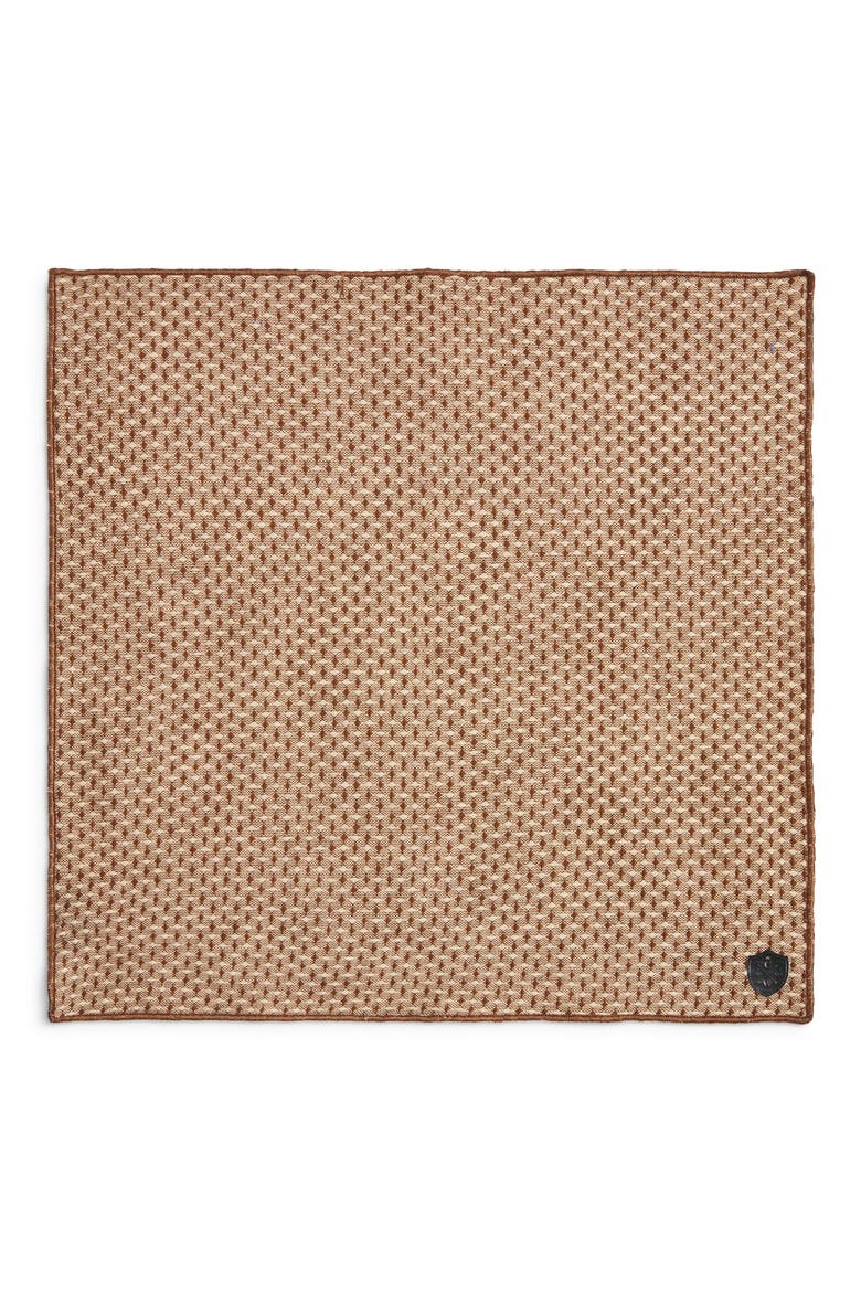 Brown Diamond Wool Pocket Square, Alternate, color, BROWN