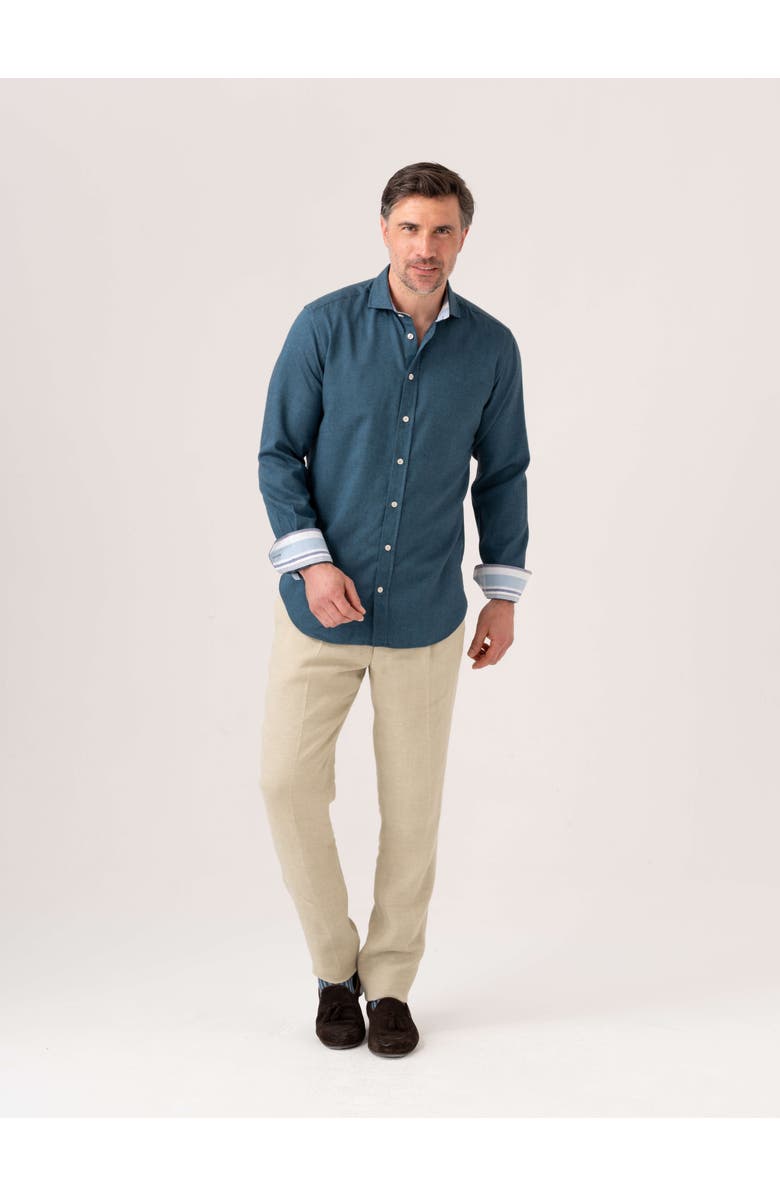 Koy Clothing Cotton Merino Long Sleeve Shirt, Alternate, color, Teal