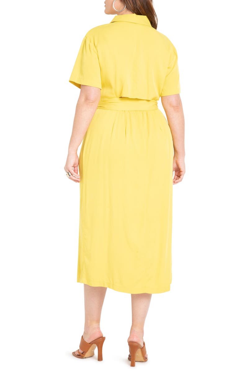 ELOQUII Button-Down Midi Dress, Alternate, color, 