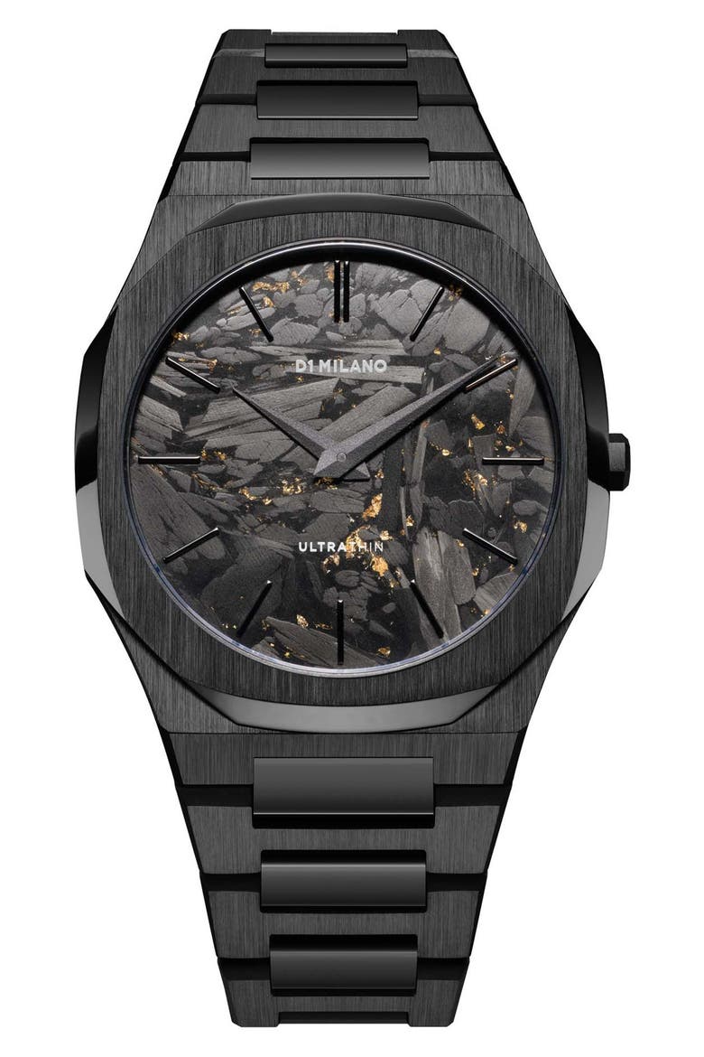 D1 Milano Black DLC Ultra Thin Bracelet Watch, 40mm (Men) | Nordstrom