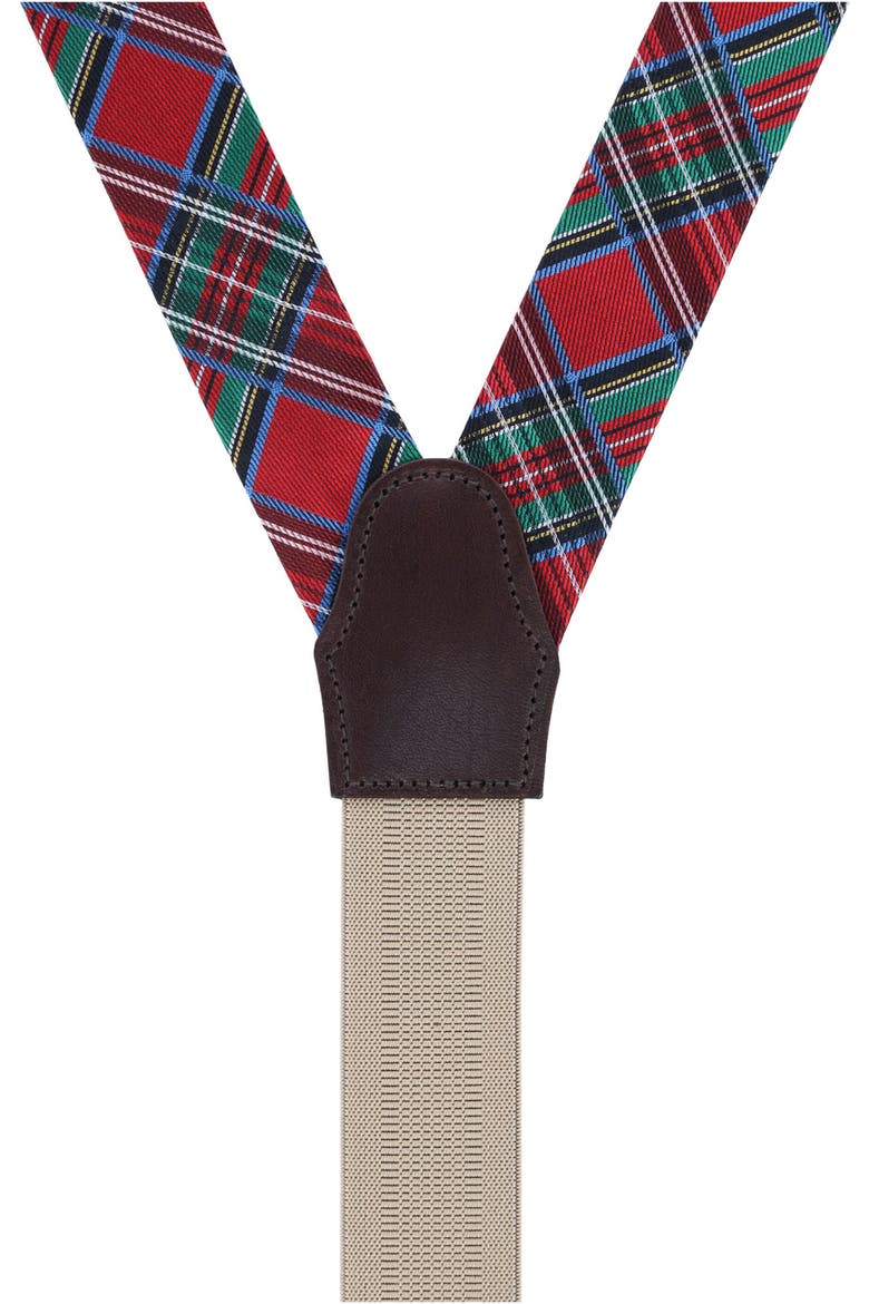 Nicholas Tartan Plaid Silk Suspenders, Alternate, color, TARTAN PLAID
