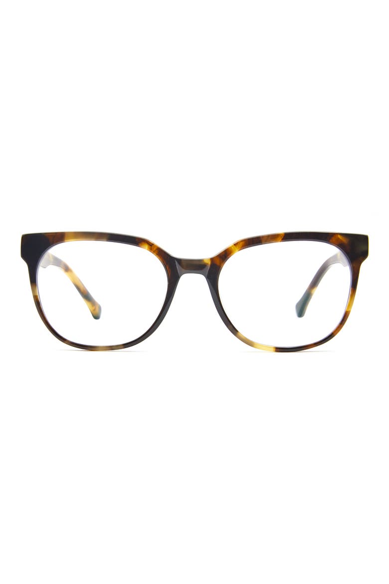 Kelvin 52mm Round Blue Light Blocking Glasses, Main, color, WHISKEY TORTOISE/ CLEAR