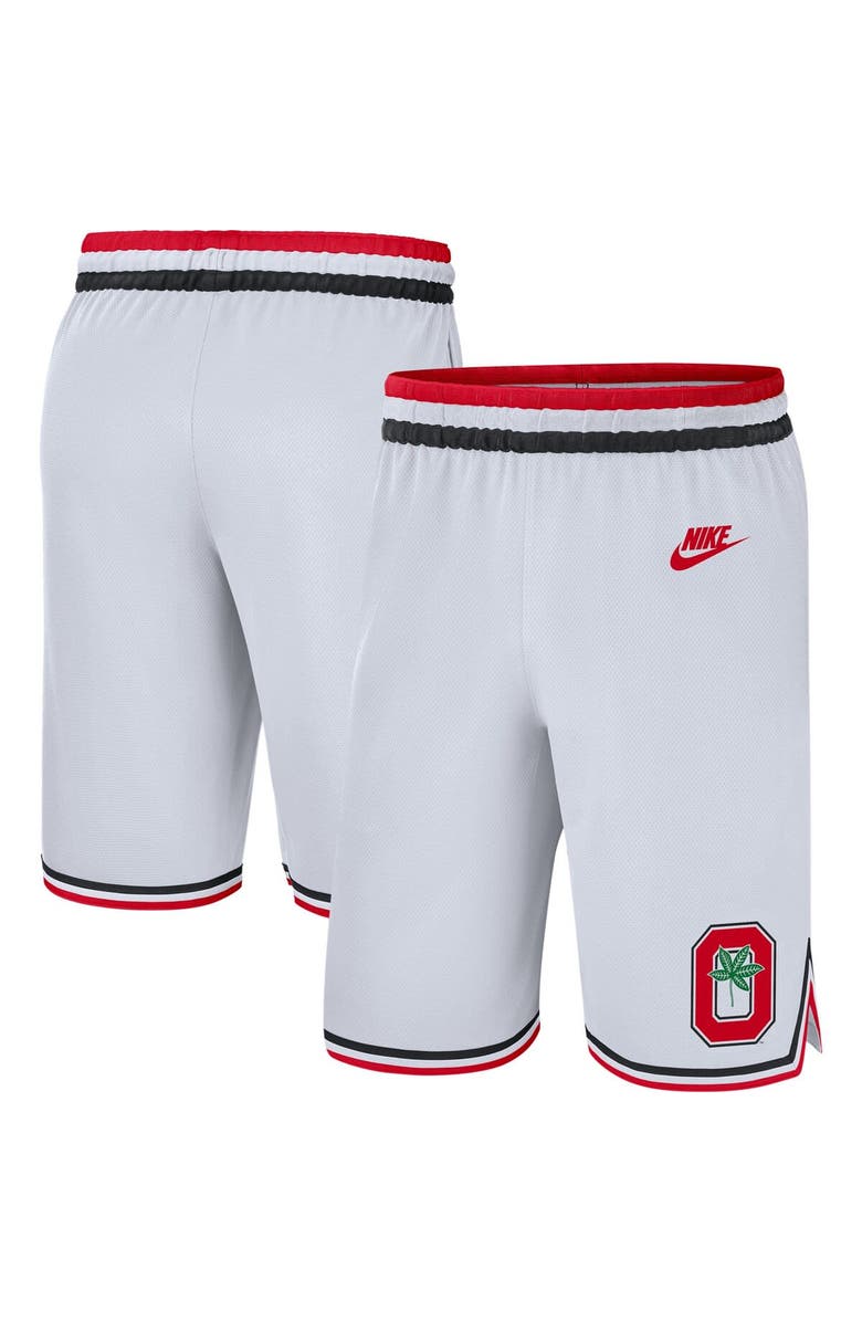 Nike Men's Nike White Ohio State Buckeyes Retro Replica Performance Basketball Shorts, Alternate, color, 