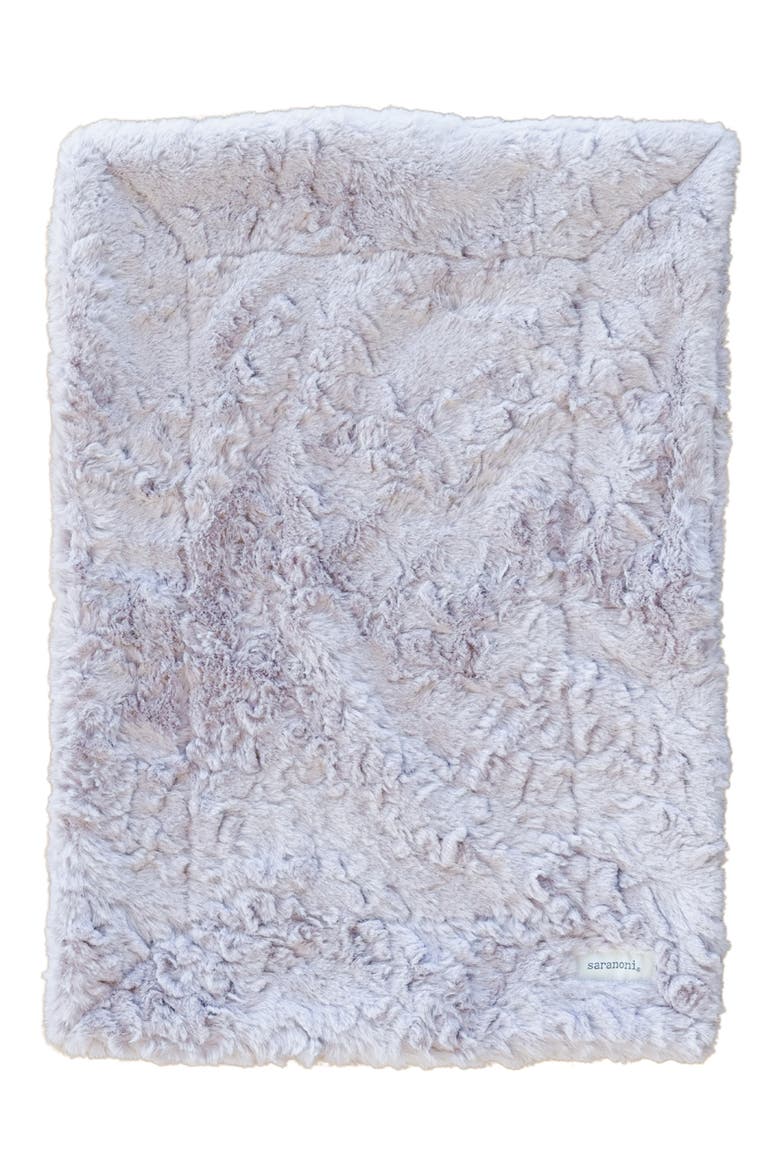 Dream Faux Fur Receiving Blanket, Main, color, LILAC
