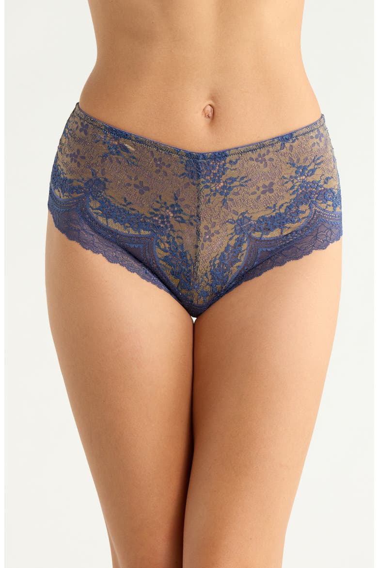 Lace Hipster Panties, Main, color, DENIM BRASS
