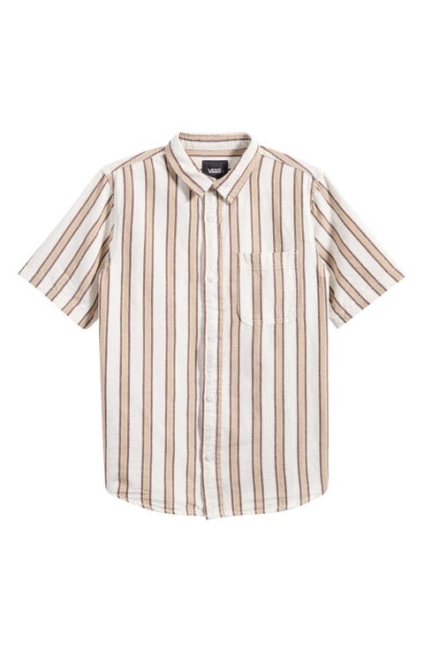 Kids' B Lawson Stripe Cotton & Linen Button-Up Shirt (Big Kid)