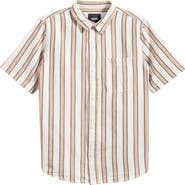 Vans Kids' B Lawson Stripe Cotton & Linen Button-Up Shirt