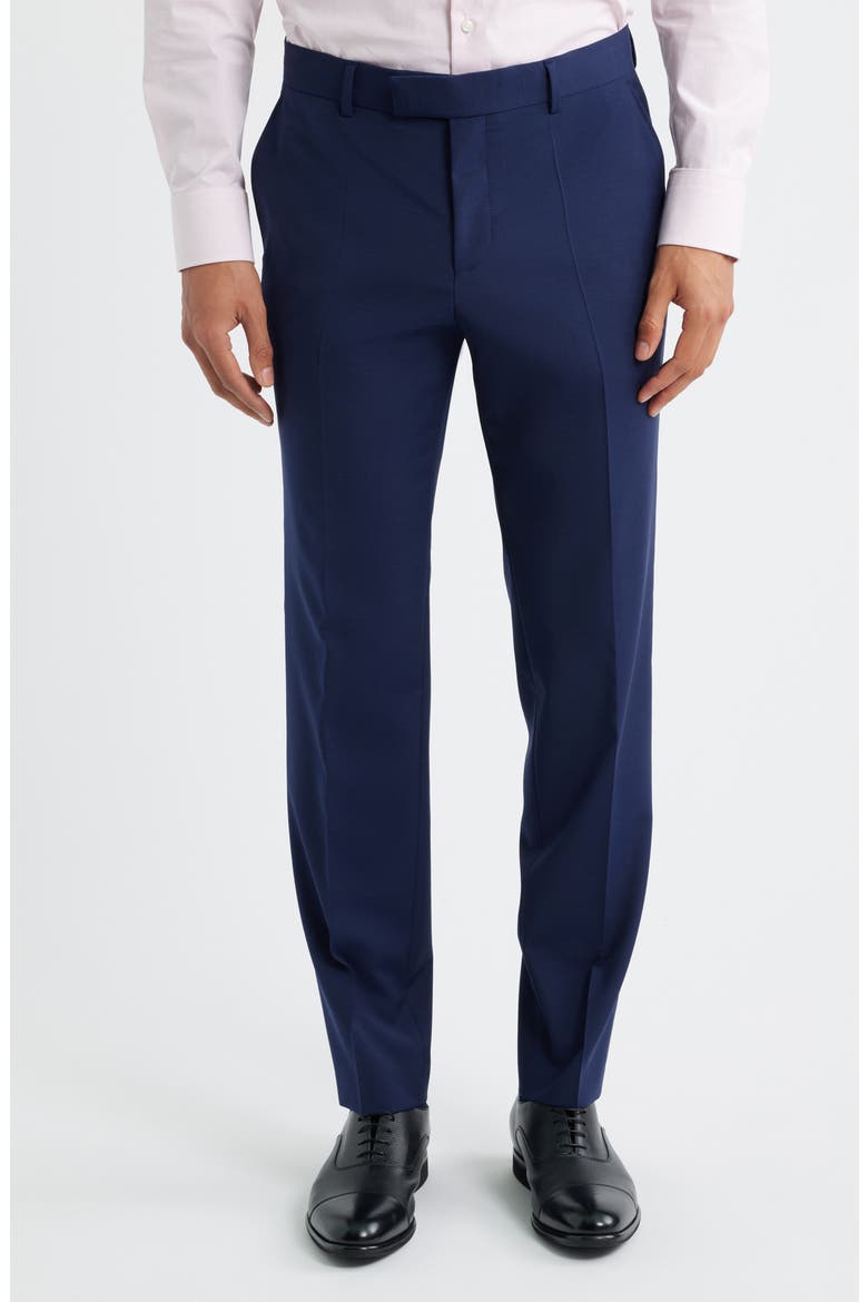 George Flat Front Wool Suit Pants, Main, color, OPEN BLUE