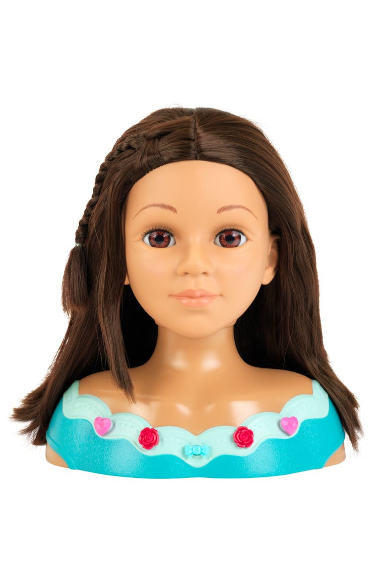 Hairstyling Head Mia Pink & Teal, 10.6" Doll Head & 13Pc, Ages 3+, Alternate, color, Multicolored