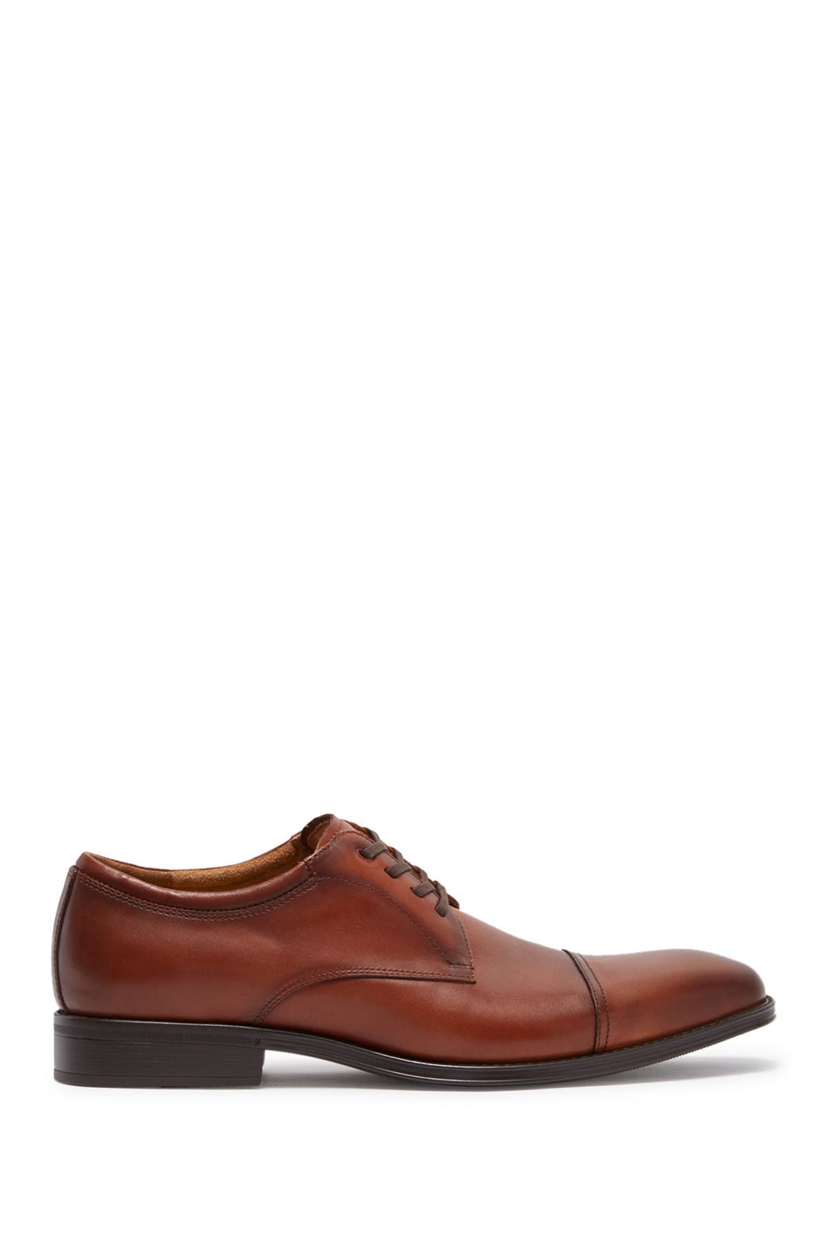 Florsheim Alanzo Leather Cap Toe Derby, Alternate, color, Cognac
