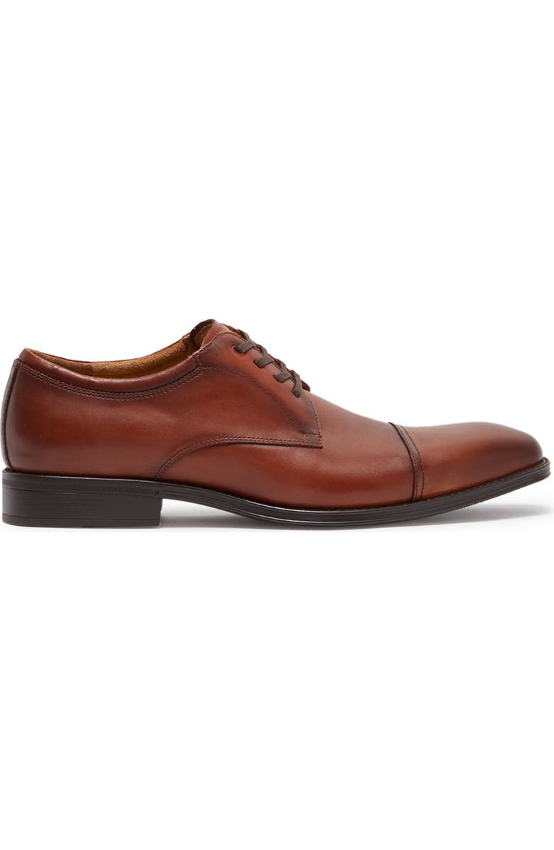 Florsheim Alanzo Leather Cap Toe Derby, Alternate, color, Cognac