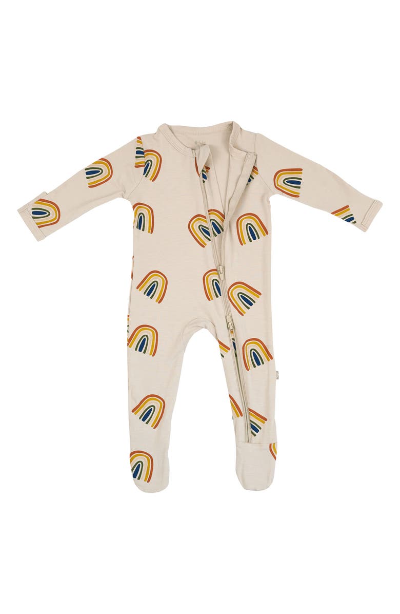 Kyte BABY Rust Rainbow on Oat Zip Footie, Main, color, 