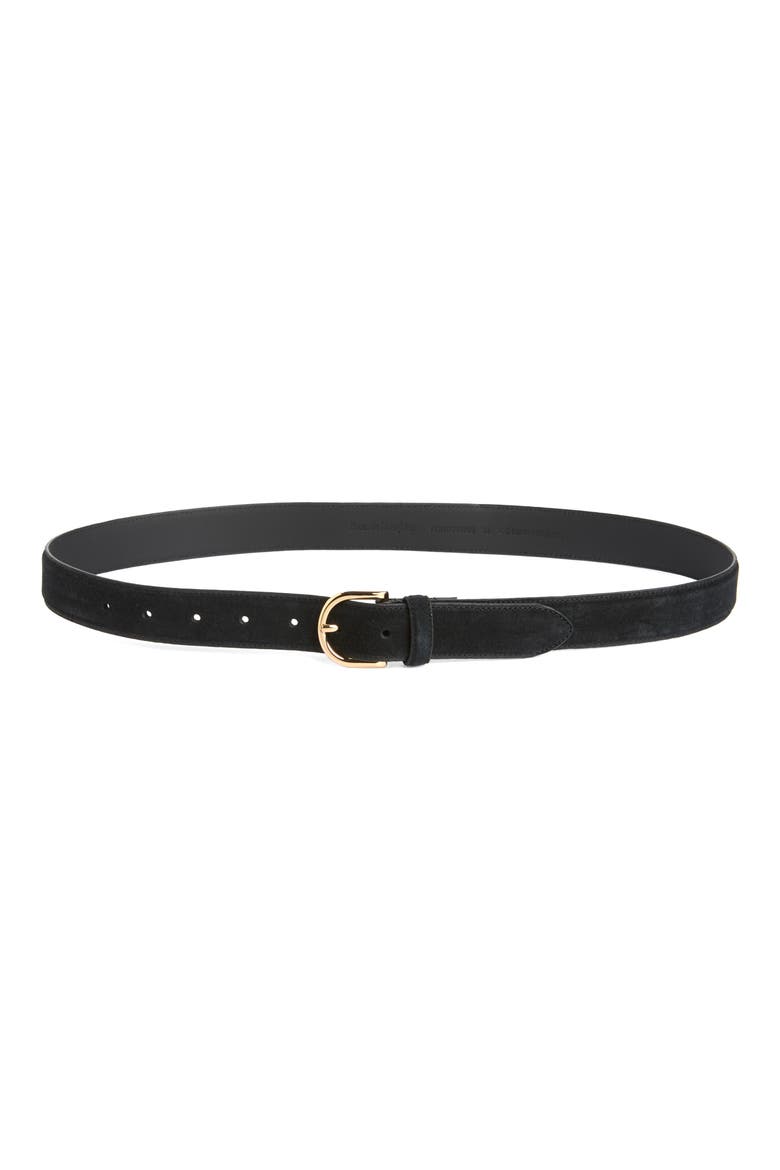 The Juni Suede Belt, Main, color, BLACK/ GOLD
