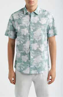 Kyliam Floral Print Short Sleeve Cotton Button-Up Shirt