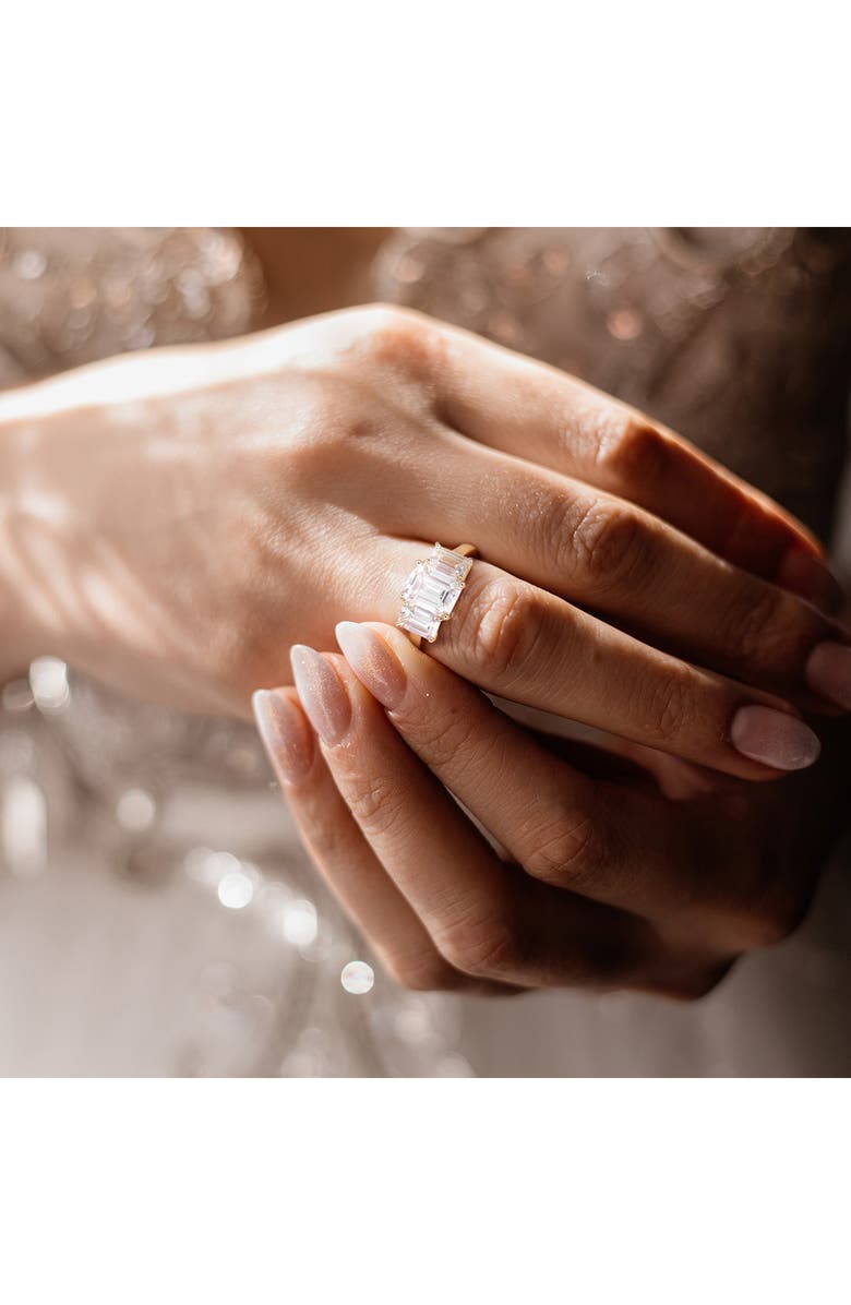 DELMAR Emerald Cut Lab Created Moissanite Ring, Alternate, color, 