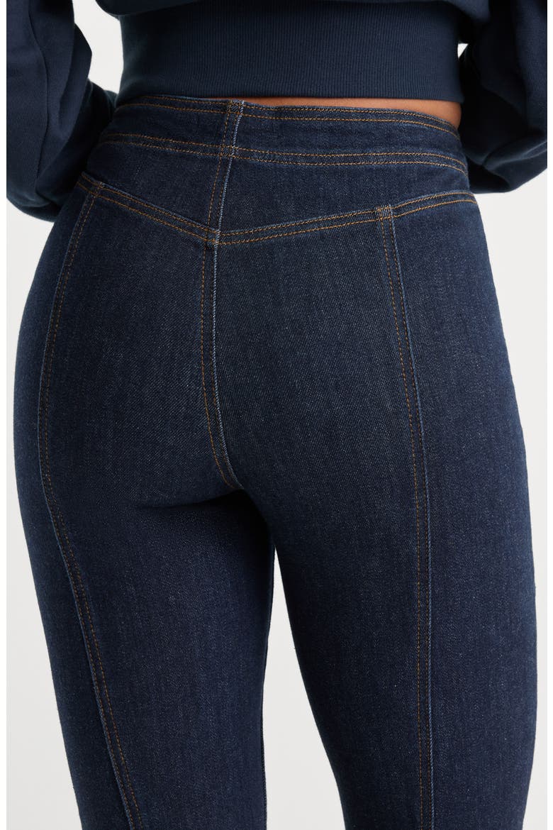 Good Petite Seamed High Waist Bootcut Jeans, Alternate, color, RINSE