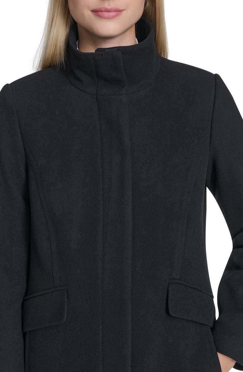 Cole Haan Longline Wool Blend Coat, Alternate, color, Black