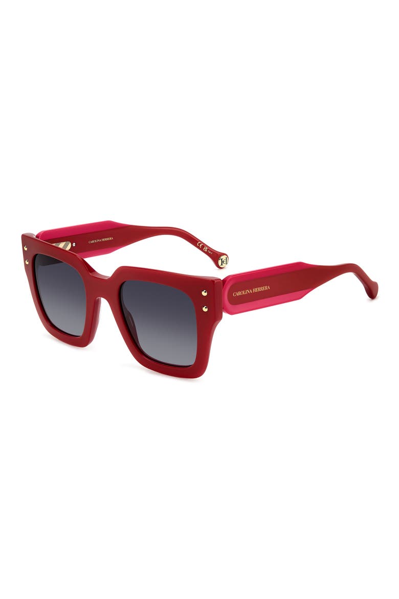 51mm Gradient Square Sunglasses, Alternate, color, RED/ DARK GREY SF