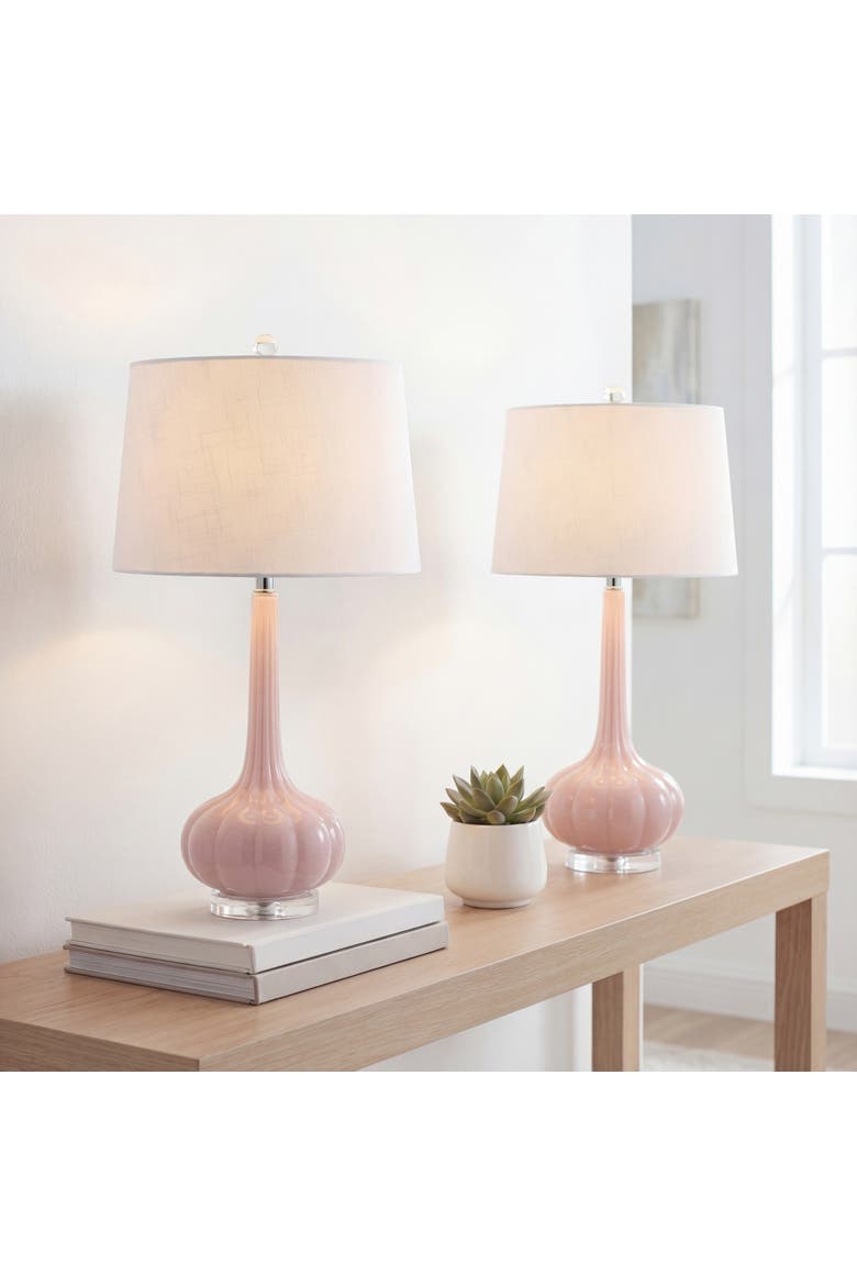 Bette 28.5" Glass Teardrop LED Table Lamp, Main, color, Pink