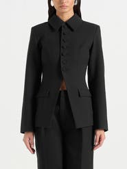 Manière De Voir Harper Tailored Cinch Blazer With Detachable Collar