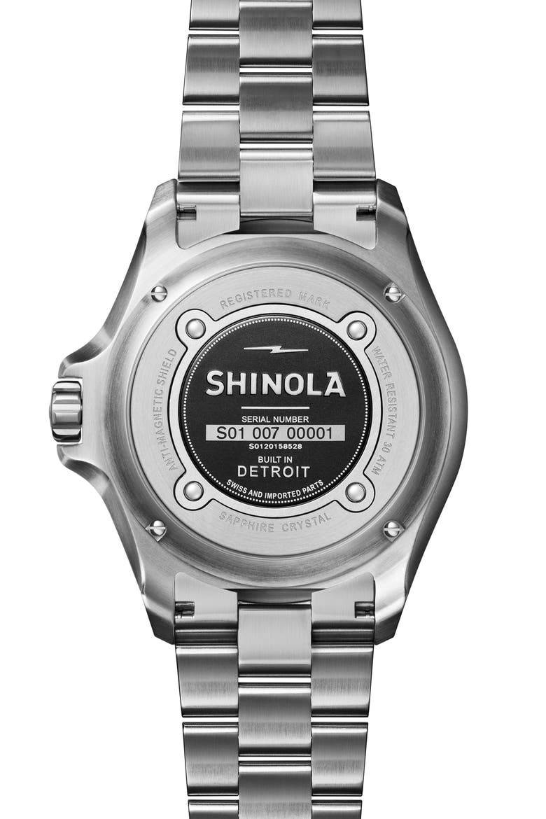 The Monster Automatic Bracelet Watch, 43mm, Alternate, color, SILVER/GREEN/BLACK