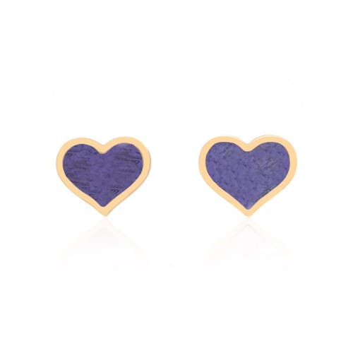The Lovery Fine Jewelry Large Amethyst Heart Stud Earrings In Purple