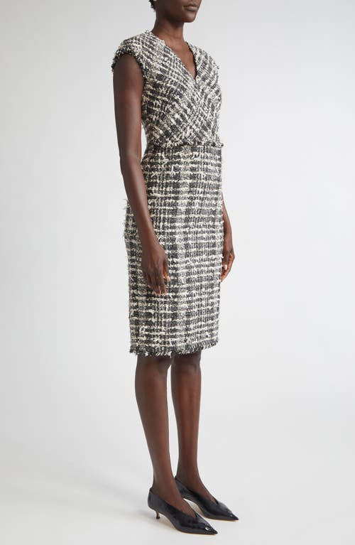 St John St. John Eyelash Tweed Sheath Dress In Black