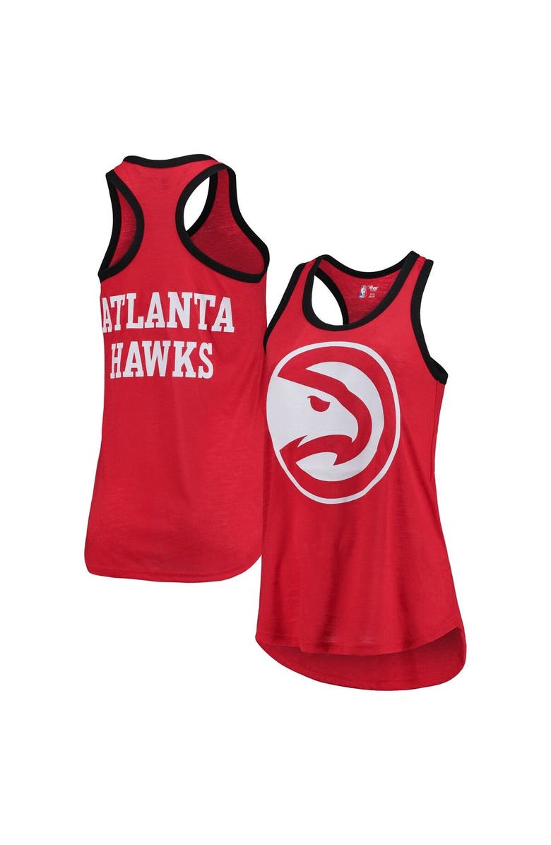 G-III SPORTS BY CARL BANKS Women's G-III Sports by Carl Banks Red Atlanta Hawks Showdown Scoop-Neck Racerback Tank Top, Main, color, 