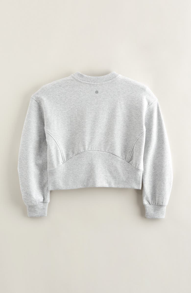 Zella Girl Kids' Pleated Sleeve Sweatshirt, Alternate, color, 