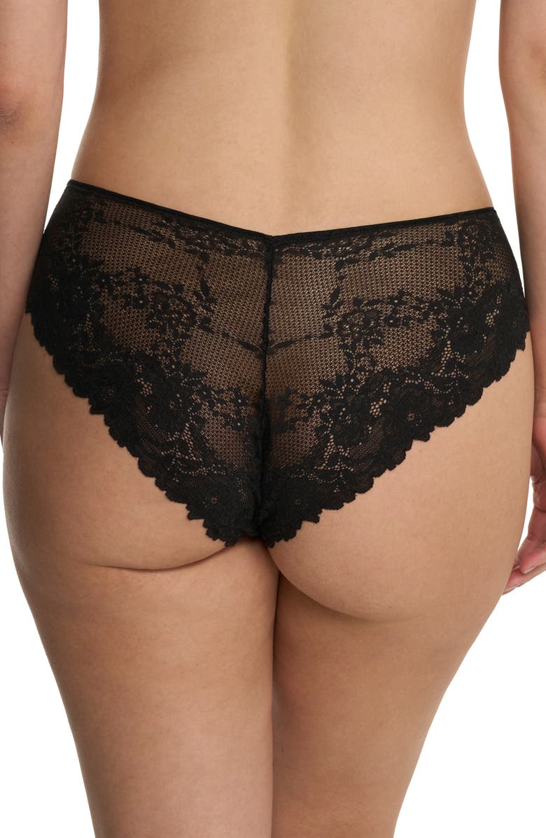 Natori Heavenly High Cut Briefs, Alternate, color, Black