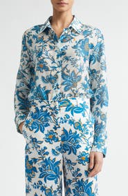 Etro Floral Paisley Cotton & Silk Button-Up Shirt