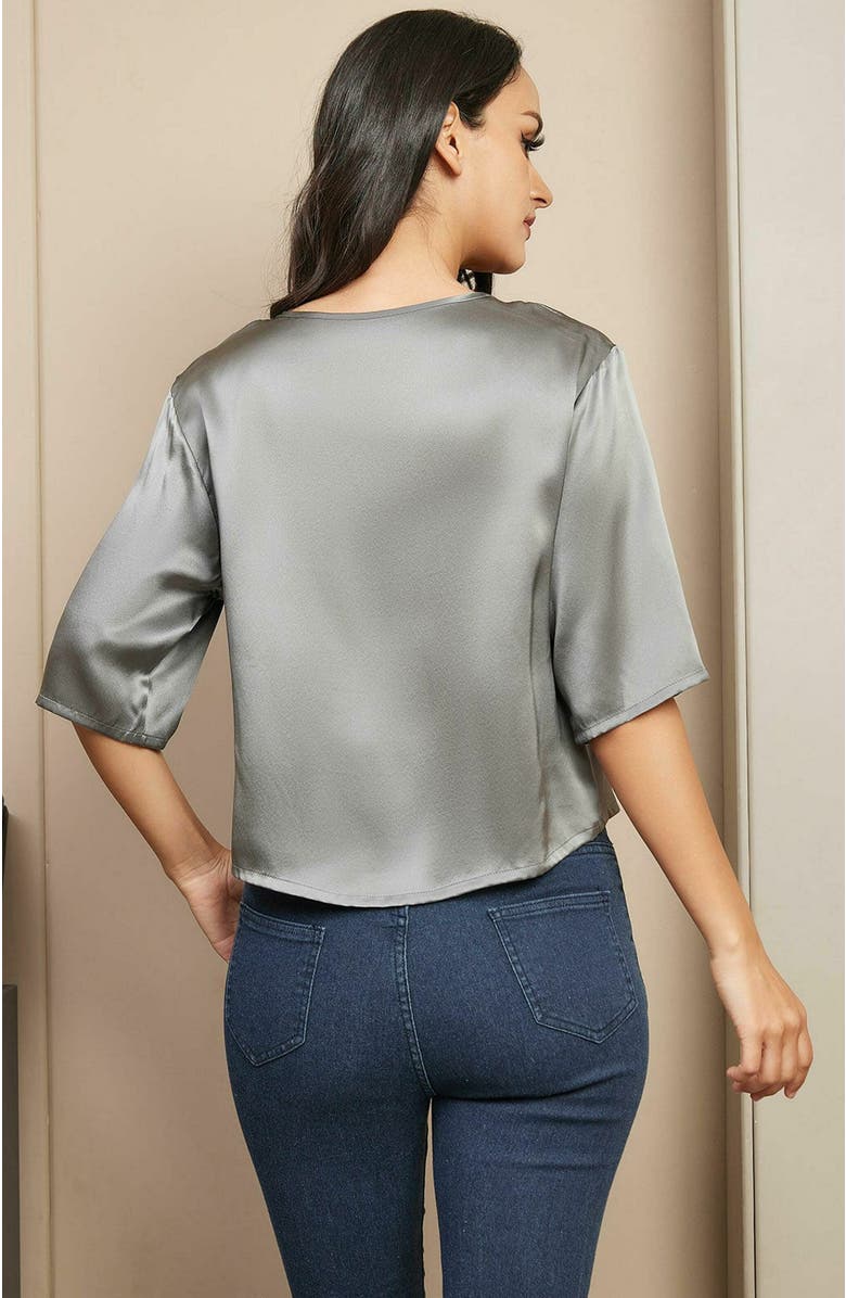 SILKSILKY Pure Silk Casual Half Sleeve Women's Blouse T-Shirt, Alternate, color, 