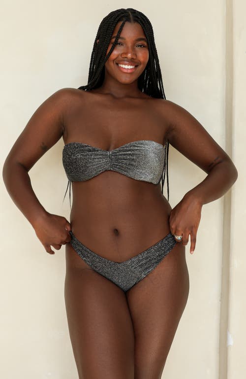 Dippin Daisys Hudson Bandeau Bikini Top In Sparkle Black