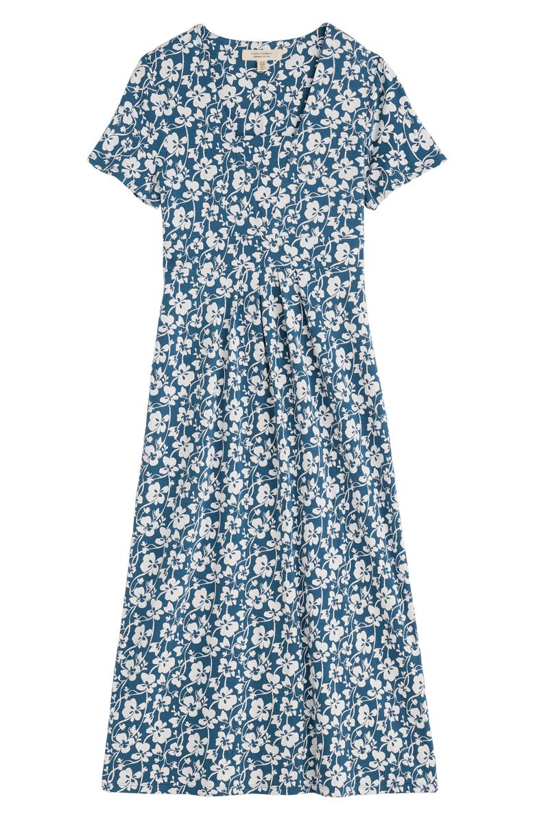 Seasalt Cornwall Seed Packet Floral Stretch Organic Cotton Midi Dress, Alternate, color, Mallow Vine Dusk