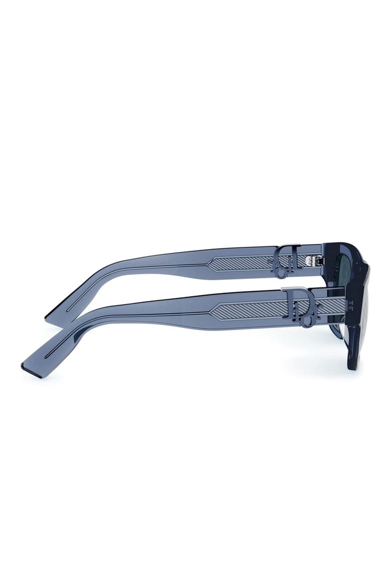 'DiorOblique S3I 52mm Mirrored Rectangular Sunglasses, Alternate, color, BLUE/ OTHER / BLUE MIRROR