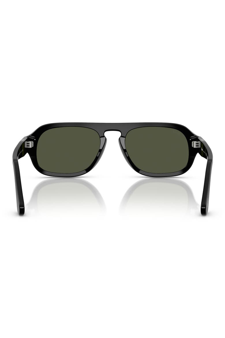 54mm Pilot Sunglasses, Alternate, color, BLACK / GREEN