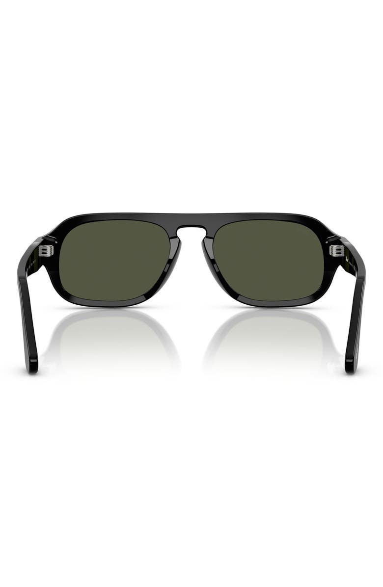 Persol 54mm Pilot Sunglasses, Alternate, color, Black / Green