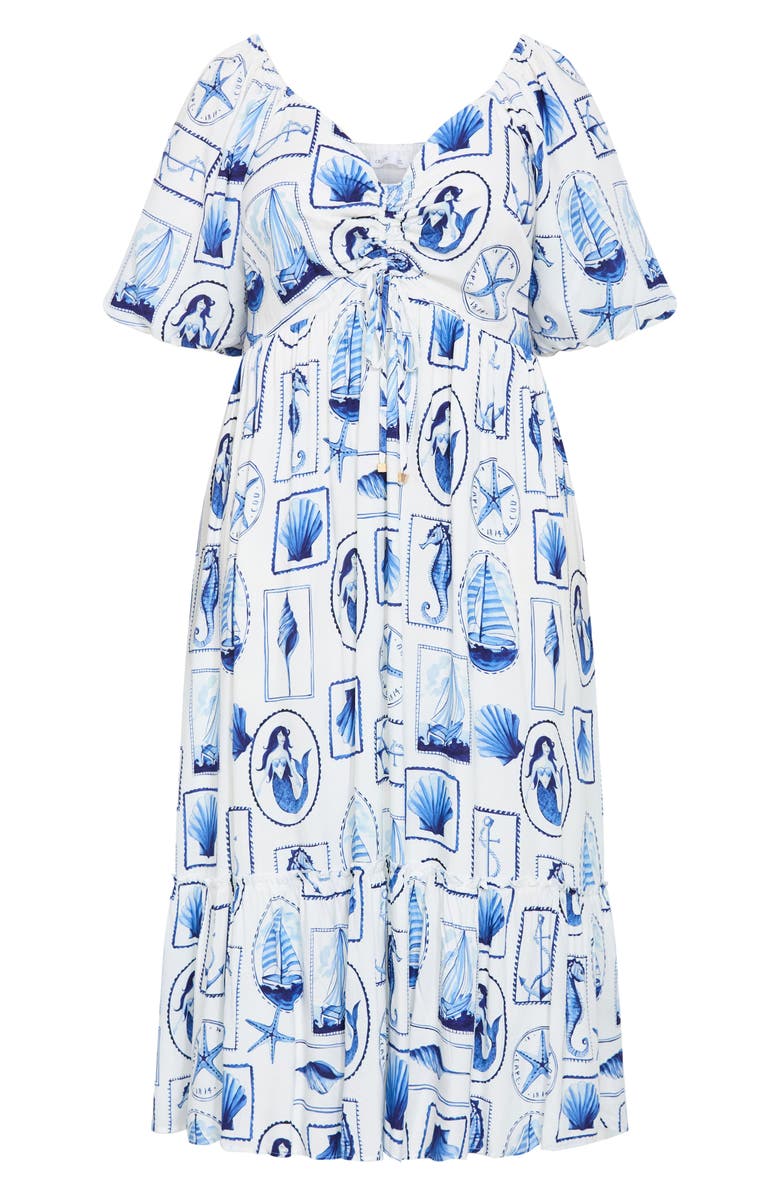 City Chic Giselle Allover Print Maxi Dress, Alternate, color, Amalfi Postcard