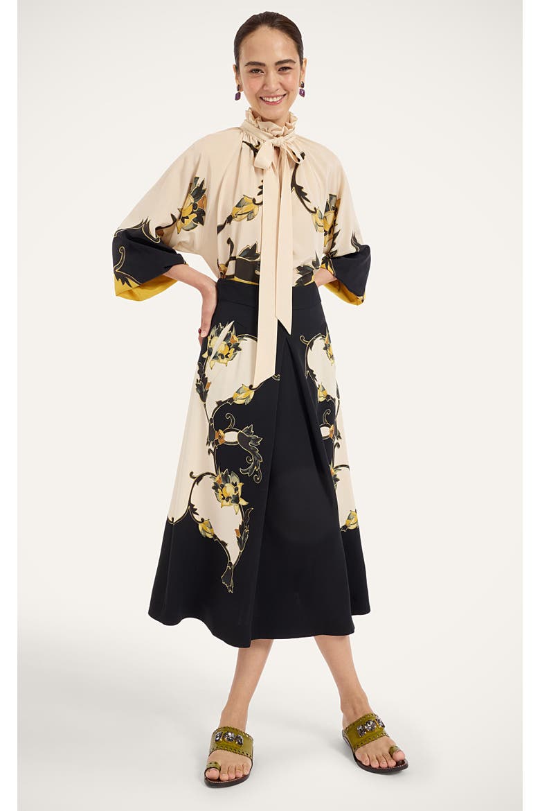 Santa Monica Skirt, Main, color, Buttercup Placée Black
