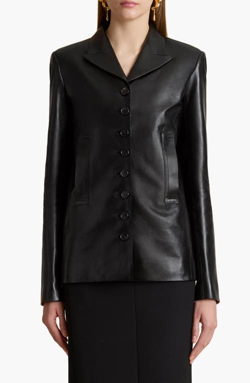 Khaite Saraphina Leather Jacket In Black