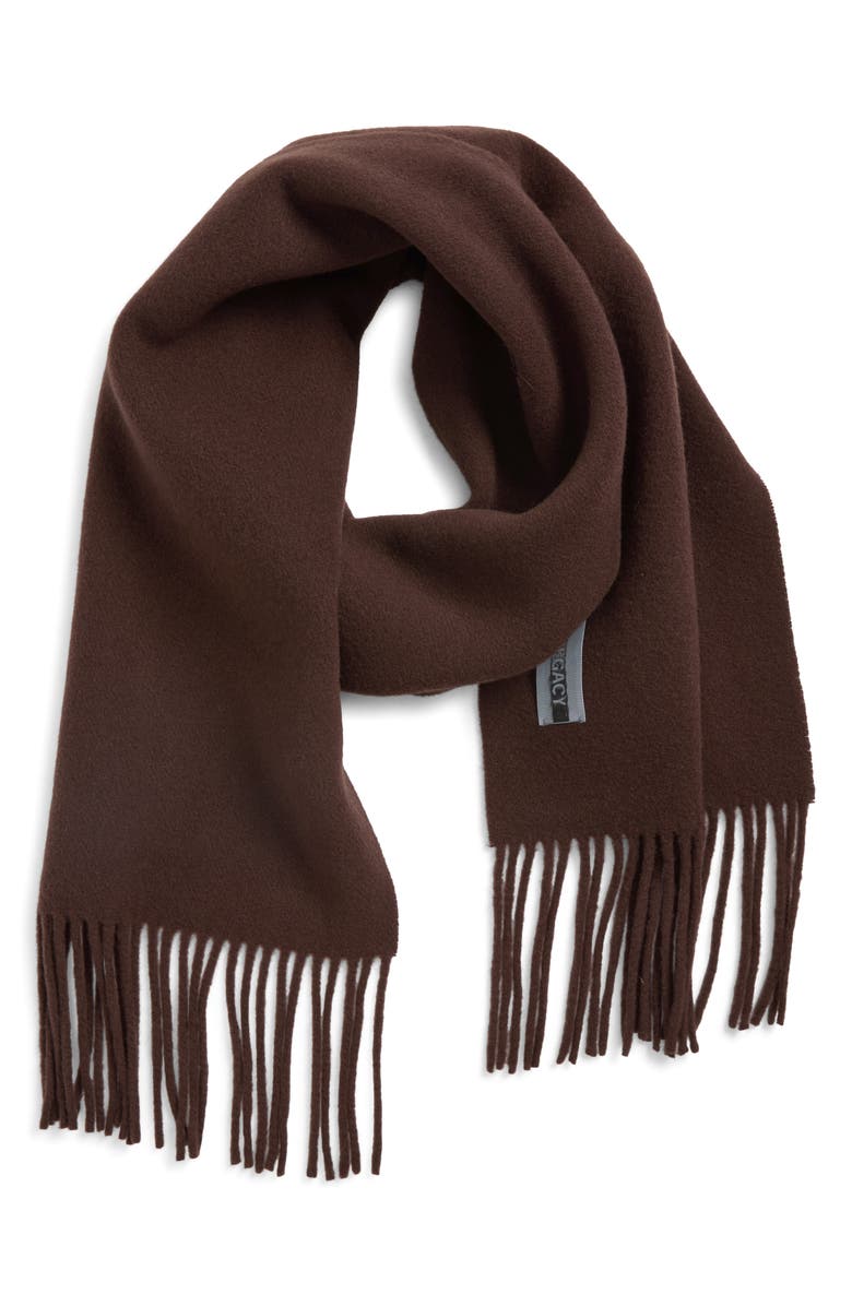 OUR LEGACY Estate Wool Fringe Scarf, Main, color, Espresso Double Wool